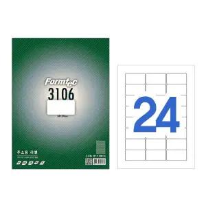Q 폼텍 라벨24칸100매 LS 3106 주소용 64x34mm