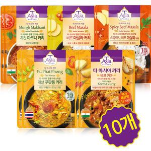 티아시아 정통 커리170g 5종_10개입/비프키마 게살푸팟퐁 치킨마크니 비프마살라