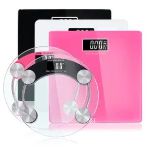 디지털 체중계 강화유리 블루라이트 정밀 원형 사각 누드체중계 QE-2003A