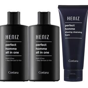 코리아나 퍼펙트 옴므 남자 올인원 로션  2개 + 클렌징폼 / 애프터쉐이브 스킨 로션 크림을 하나로된  남성 화장품 세트