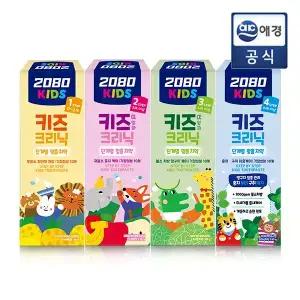 [2080] 키즈 크리닉 치아 성장 단계별 1/2/3/4스텝 치약 80g x 6개