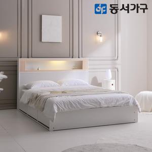 미휴레스트 편백나무 LED 수납 호텔 침대 K 프레임 DF645275