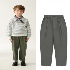 [빈]카키 주름 배기팬츠 BZ13PT04KK_s