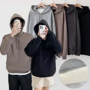 남자 여자 오버핏 빅사이즈 후드티 기모 봄 가을 겨울 커플 티셔츠