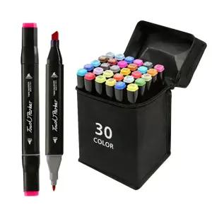 디자인마카 미술용 트윈마카펜 세트 천케이스 30색 /일러스트 양면