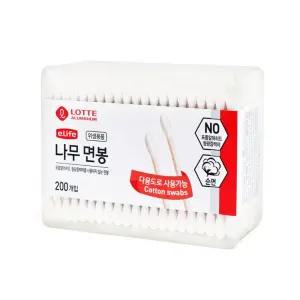 수수픽 사각 나무 면봉 200P 화장수정