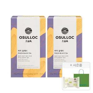 오설록 피치 블랙티 티백 20입, 2개 +증정(그린티웨하스 17g, 1개+러닝 쇼핑백(소), 1개)