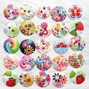 빈티지 나무단추 예쁜단추 DIY 고급 의류부자재 지름 15mm (100개) 20mm(50개) 25mm(50개)