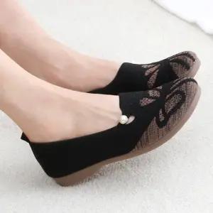 발편한 낮은굽 엄마 할머니 중년 여성 니트 단화 컴포트 신발