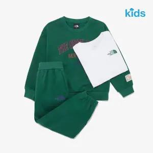 [노스페이스] 키즈 고 투 3PCS 세트 JUNGLE_GREEN NM5MR57U
