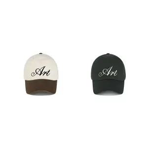 [베루툼] HW-BC237B : Art Logo Bio Washing Curve Cap 2컬러 택1
