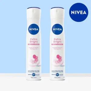 니베아 데오드란트 스프레이 엑스트라 브라이트 200ml 2개