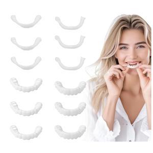 야피기 3쌍 페이크 틀니 남녀용 임시 스냅온 상단 및 하단 치아 커버 즉시 자신감 미소로 분실 또는 파손 시 사용하기 쉬운 수정