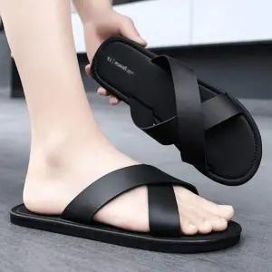 남성 FTP170H7 블랙 슬릭로드 X자 크로스 슬리퍼