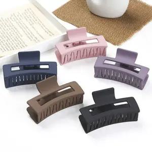 여성 무광 사각 집게핀 네모 스퀘어 헤어집게 BRc4+4Avv