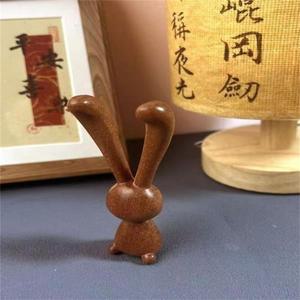 나무 마사지 도구 크리 에이 티브 백단 토끼 모양의 스틱 개인 사용을 갈색 프레스