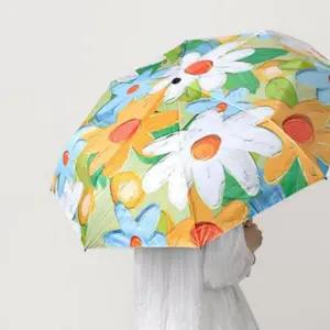 3단 양산 컴팩트 플라워 우양산 접이식 양산 암막 우산 자동