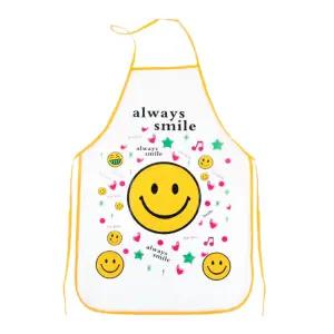 방수 주방 앞치마 어린이 미술용 스마일 디자인