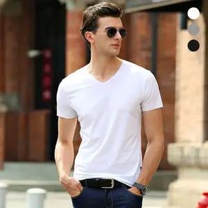 브이넥 무봉제 심리스 냉감 쿨 티 이너웨어 반팔 셔츠/남성/런닝/남자/난닝구/내의/언더웨어/메리야스/면티