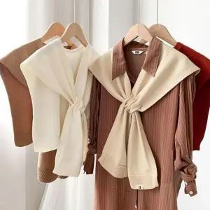 여성 베이직 기본 디자인 무지 심플 페이크 카디건 가디건 케이프 봄패션 코디 여자봄