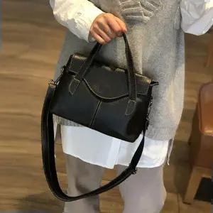 복주머니가방 천연소가죽 미니 토트백 크로스백 똑딱이단추 데일리