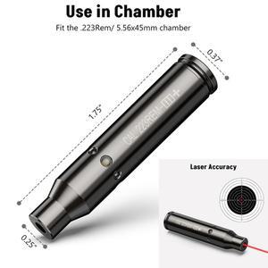 MidTen 보어 사이트 레드 레이저 223 5.56mm 사이터사냥 조준 황동용 추가 배터리 포함