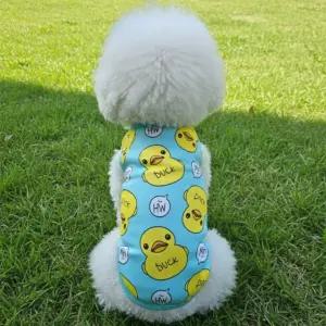 반려동물 러블리 오리 덕 티셔츠 외출 산책 잠옷 2종