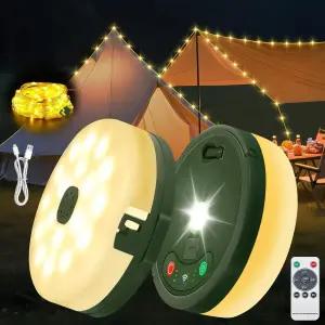 HELESIN 캠핑 라이트 USB 충전식 방수 휴대용 보관 가능한 스트링 4 in 1 야외 하이킹 마당 RV를 위한
