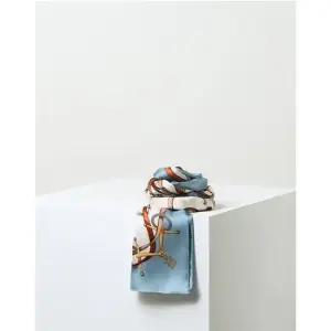 닥스 ACC [쇼핑백동봉] 블루 프린트 실크 스카프 DCSC3E014 317449