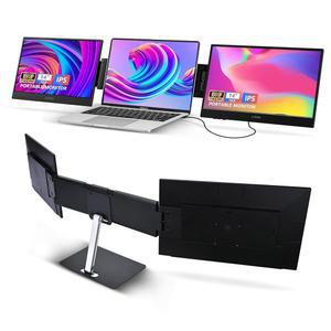 G-STORY 노트북 스크린 익스텐더용 14인치 휴대용 케이블 풀 연결 1080P 스크린) 듀얼 USB-A 모니터 원 11.6-16인치 HD 워크스테이션(듀얼