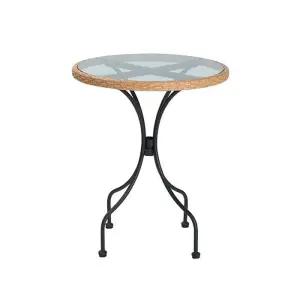 라탄 H5151(착불) 유리 테이블 가구산책 라운드