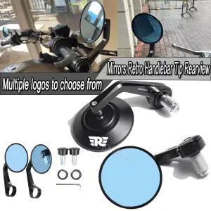 로얄 엔필드 불릿메테오클래식 350 500 650 인터셉터 CNC 오토바이 핸들바 엔드 미러 레트로 핸들바 팁 리