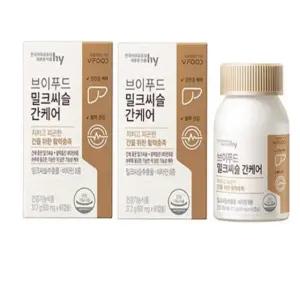 [한국야쿠르트] 브이푸드 밀크씨슬 간케어 620mg x 60캡슐 1+1 총2개 총120캡슐 가족