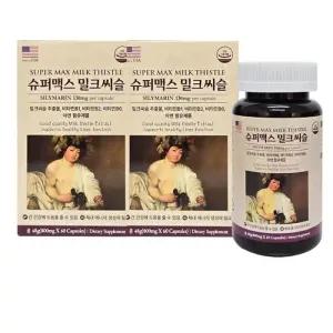 [미국직수입] 슈퍼맥스 밀크씨슬 800mg x 60캡슐 1+1 총2개 총120캡슐 가족건강 학교