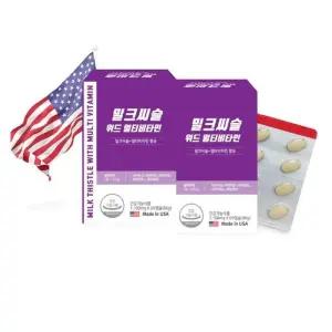 [웨이팜] 밀크씨슬 위드 멀티비타민 1100mg x 60캡슐 1+1 총2개 총 120캡슐 가족건강