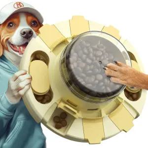 KADTC 2단계 챌린지 - 개 퍼즐 피더 장난감 미국 브랜드 소형 중형 대형견을 위한 밀어서 출시하는 간식