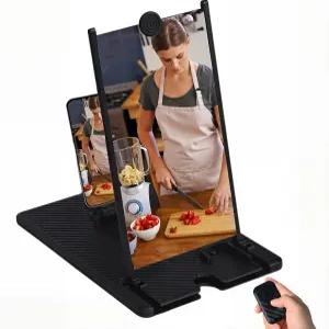 블루투스 리모컨이 있는 휴대폰용 12인치 화면 확대기 영화용 3D HD 확대 프로젝터 게임용 증폭기가 접이식
