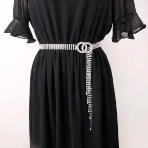 여성 큐빅 슬림벨트 원피스 체인 허리띠 장식 악세서리 포인트