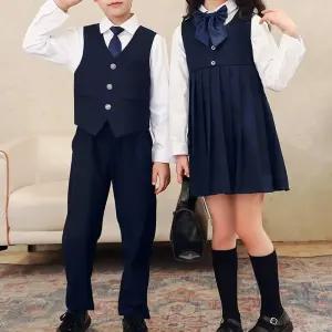 네이비 3버튼 클래식 교복세트 유치원 어린이 합창단.