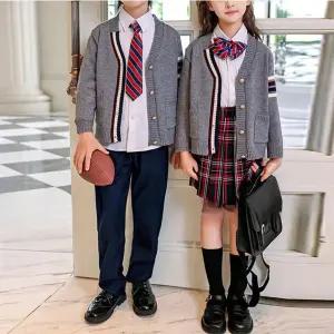 그레이 하프라인 가디건 교복세트 교복 (키즈-성인).