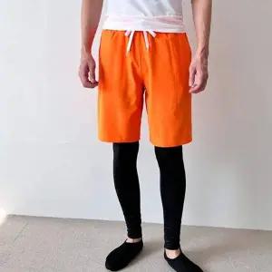 남자 래쉬가드 반바지 레깅스 세트 수영복 팬츠 주황 남자반바지