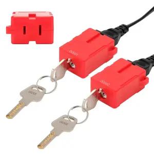 토키블 전기 코드 플러그 잠금 장치(2팩) - 미국 2 3개의 플러그용 키 유지 안전 OSHA 로토 준수 가정