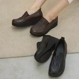 [다잇템] 여자 골져스 두꺼운굽 인조가죽 컴포트 클래식 로퍼