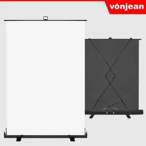 [본젠]VDR-M162W 포터블 이동식 풀업 롤스크린 165X200cm - 화이트 (스튜디오 방송 사진 영상 촬영 등)