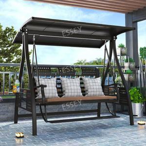 야외 흔들 의자 전원주택 라운드 스윙체어 체인 캐노피 타오프리 침실 쿠션과 여름 철제