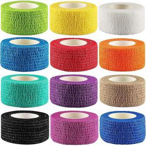 12팩 1 u201D x 5야드 자가 접착 붕대 랩 스포츠 부상 스트레인 무릎 및 손목을 위한 쿠브페 운동 탄력 응집 발목 처치