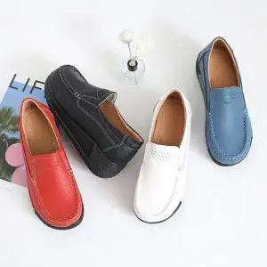 [하프클럽/다잇템]여자 운동화 이지 키높이 레더 클래식 로퍼