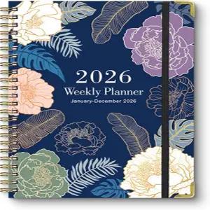2026 플래너 여성 주간 및 월간 캘린더 2026년 1월 - 12월 탭이 있는 하드커버 기획 아젠다 책 나선형