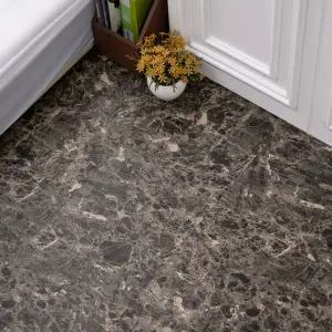 하나리빙 사각점착타일 HD501(18장) 마블 다크클래식바닥재 셀프인테리어 접착 장판 베란다시공 데코 대리