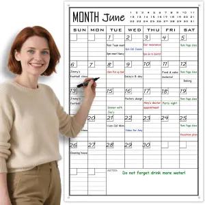 벽용 대형 세로 건식 지우기 캘린더 쉬운 36x24 보드 거대 적층 30일 화이트보드 플래너 벽걸이 홈 오피스